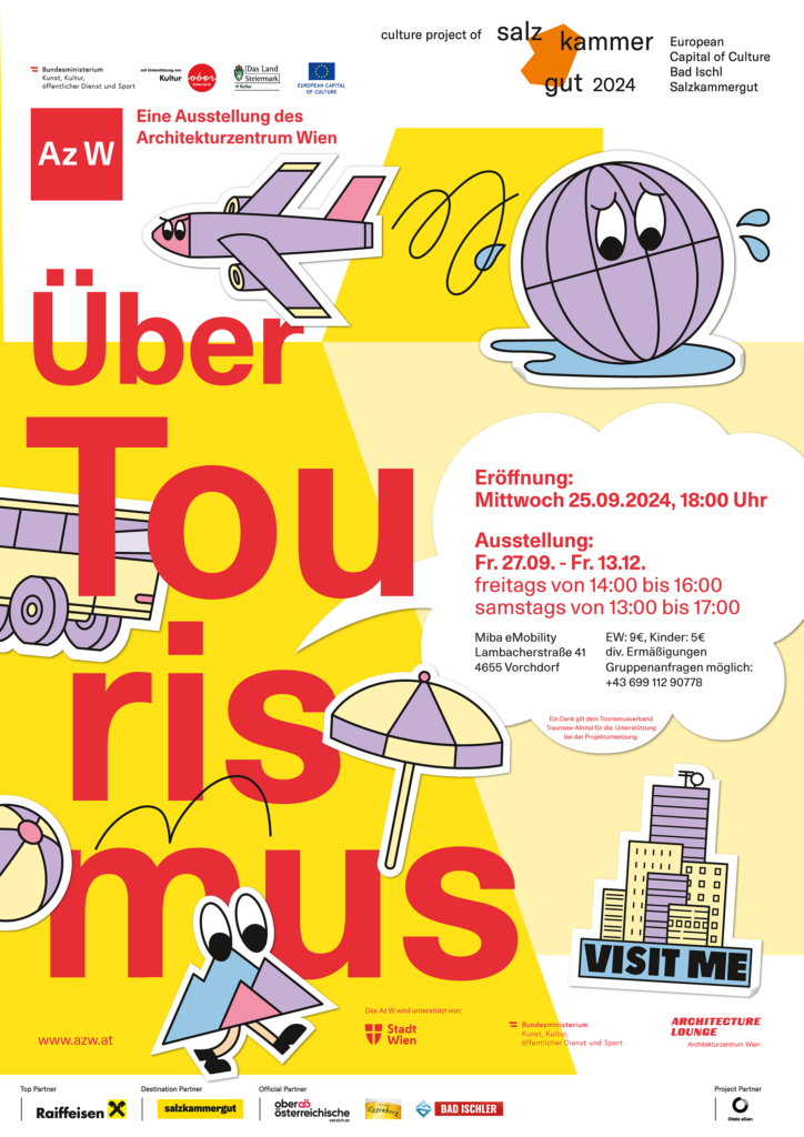 Plakat zur Ausstellung "Über Tourismus"